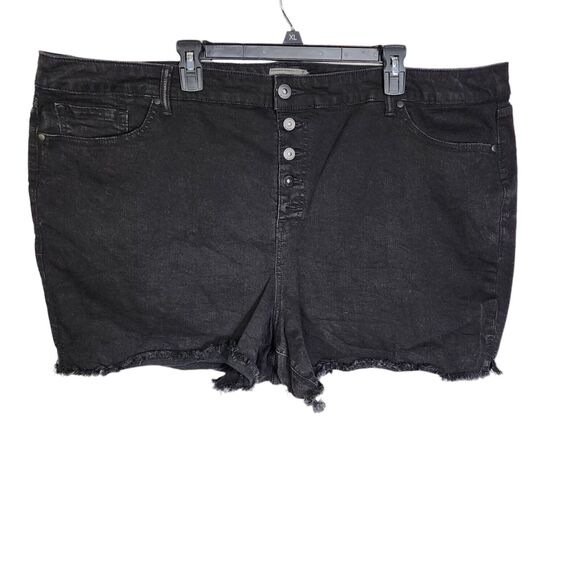 Torrid Womens Shorts Size 28 Black Button Fly 5 Inch Vintage Stretch High-Rise - Picture 3 of 9